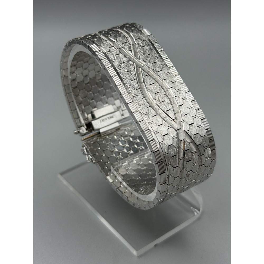 Vintage wide panel link bracelet Plated #971